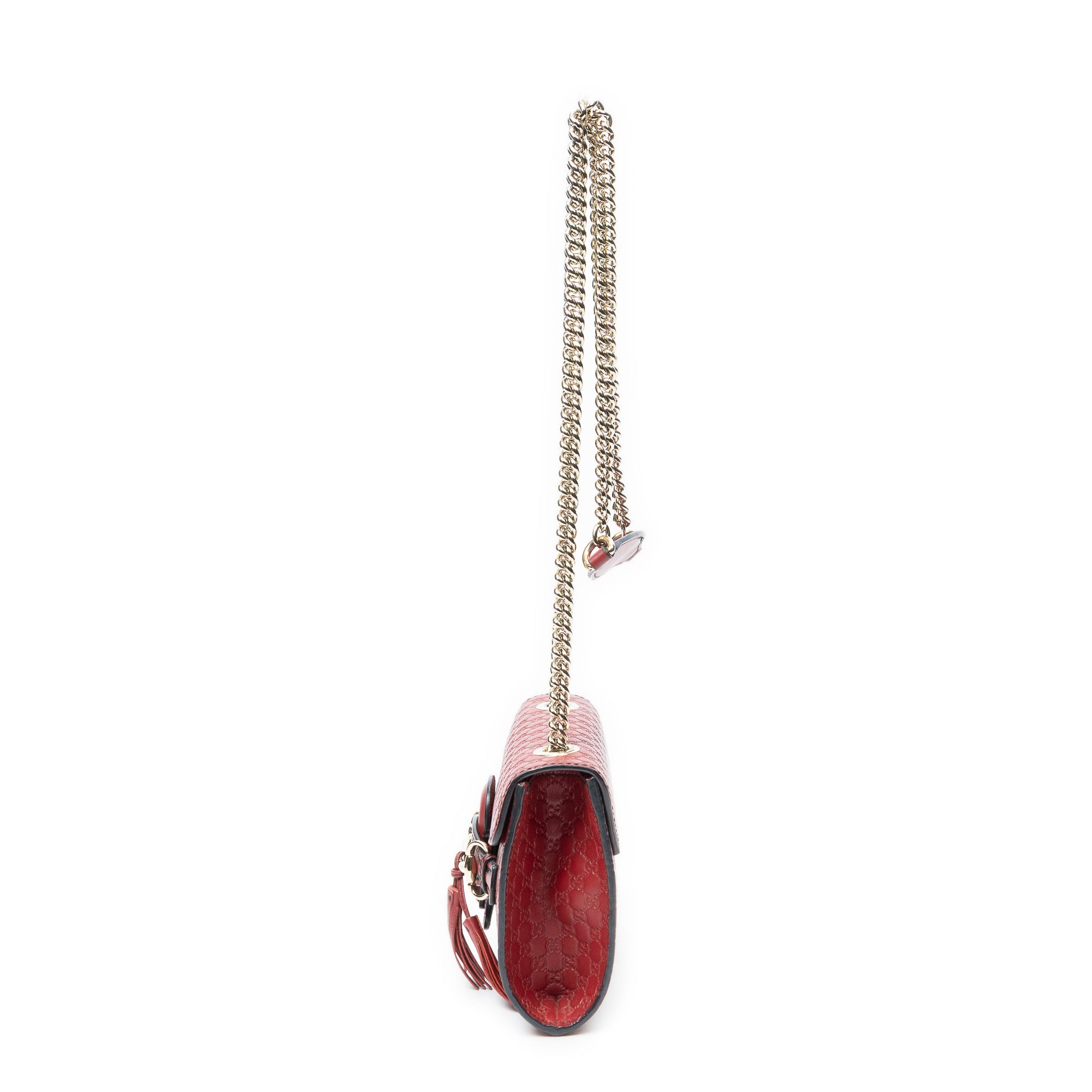 Shoulder Bag Small Emily Chain Bag Red Microguccissima Leather