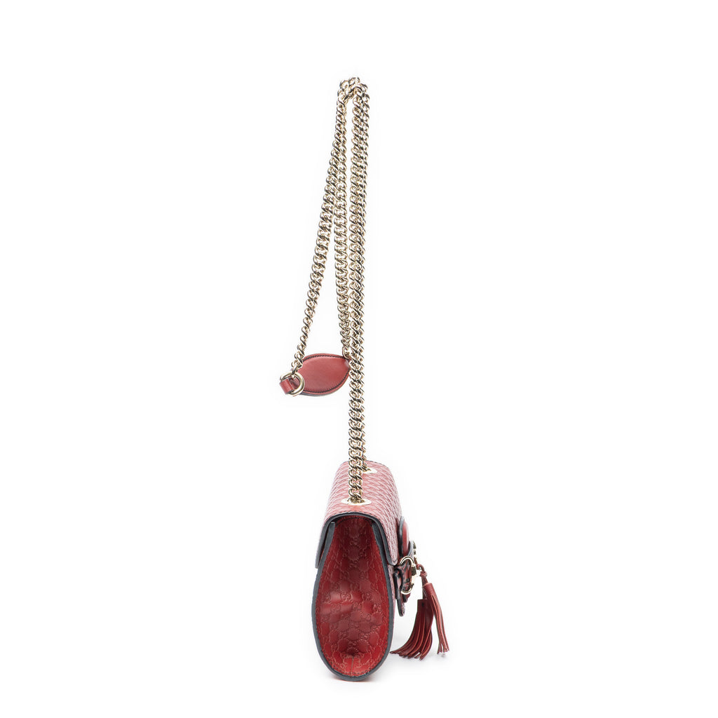 Shoulder Bag Small Emily Chain Bag Red Microguccissima Leather