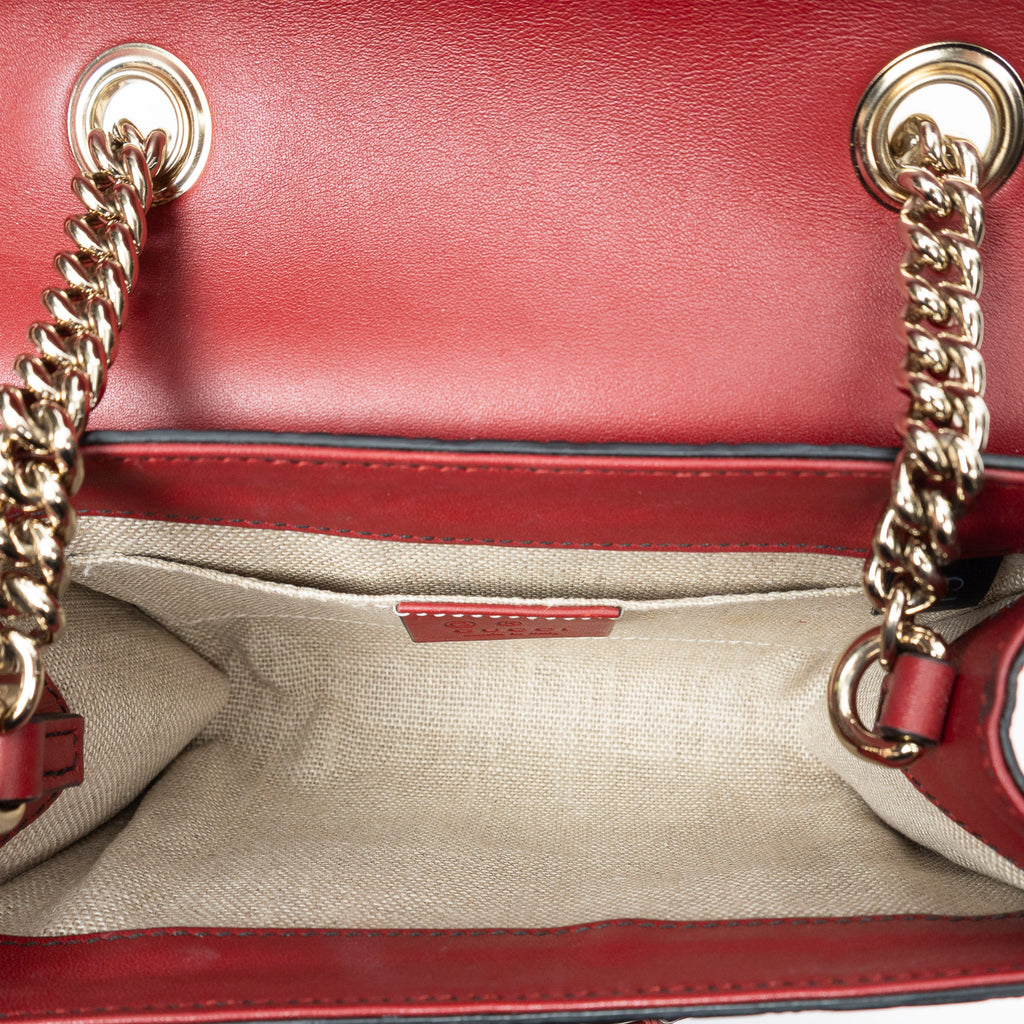 Shoulder Bag Small Emily Chain Bag Red Microguccissima Leather