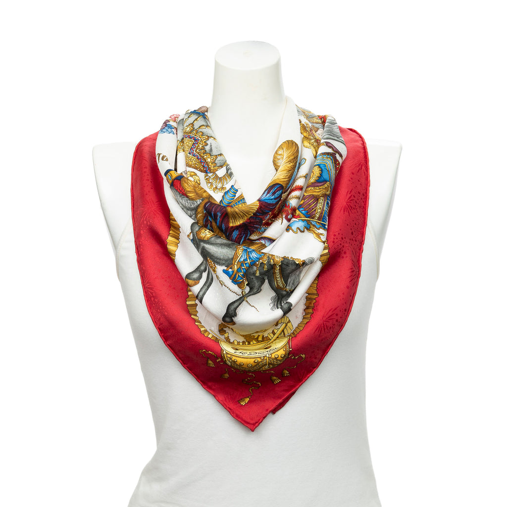 Scarf Scarf Red 100% Jacquard Silk