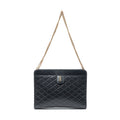 Shoulder Bag Victoire Chain Clutch Black Quilted Calfskin Leather
