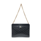 Shoulder Bag Victoire Chain Clutch Black Quilted Calfskin Leather