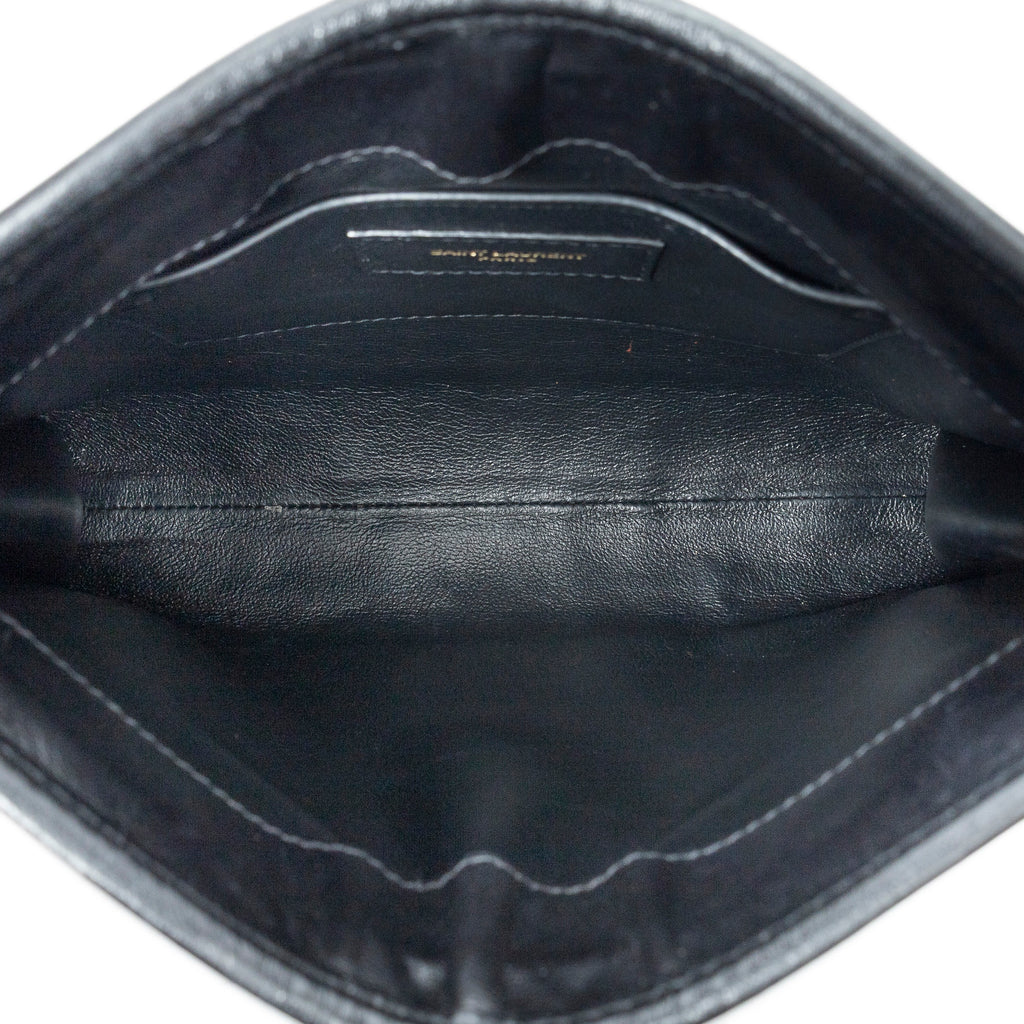 Shoulder Bag Victoire Chain Clutch Black Quilted Calfskin Leather