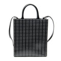 Shoulder Bag Small Vertical Cabas Black Logo Print Leather
