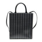 Shoulder Bag Small Vertical Cabas Black Logo Print Leather