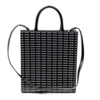 Shoulder Bag Small Vertical Cabas Black Logo Print Leather