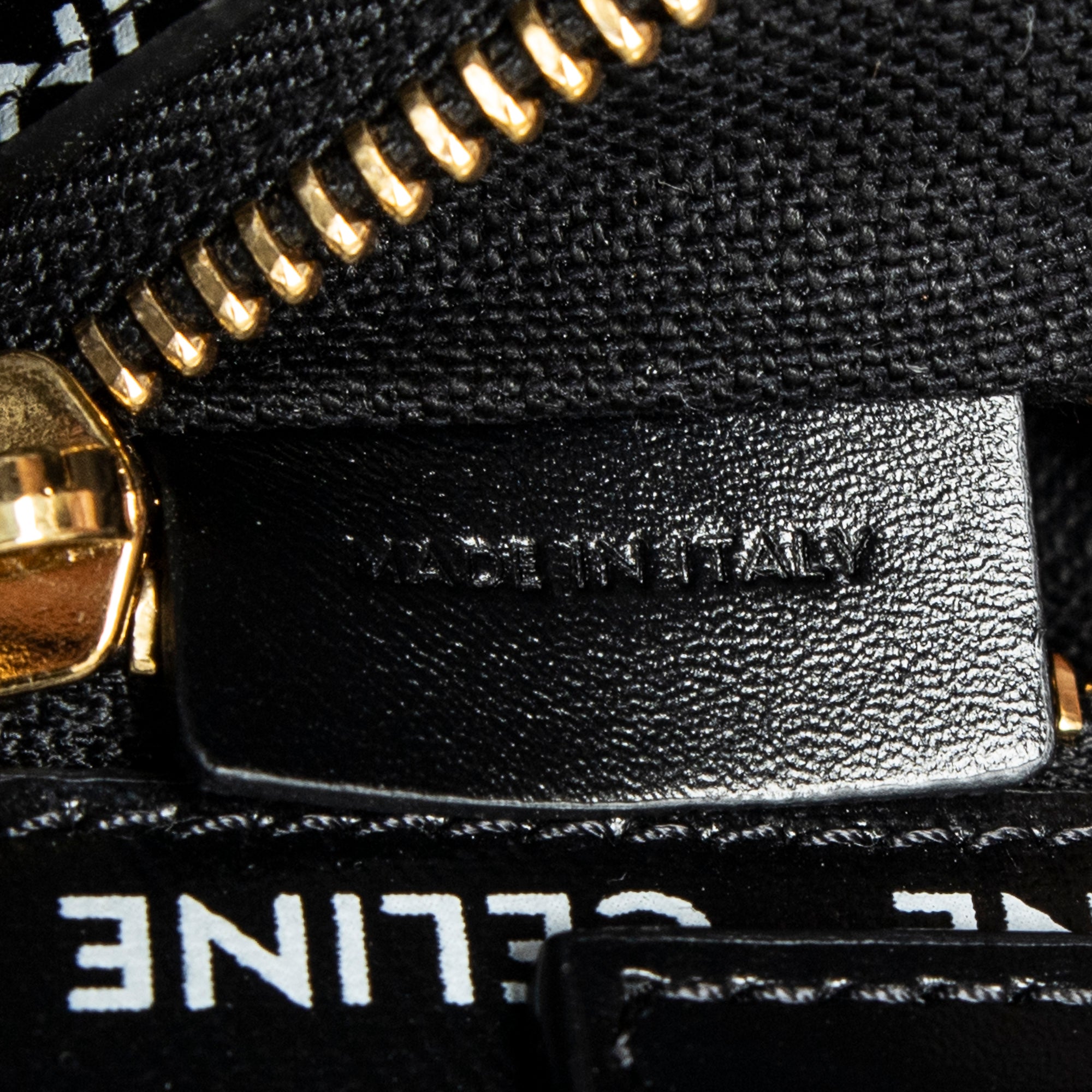 Shoulder Bag Small Vertical Cabas Black Logo Print Leather