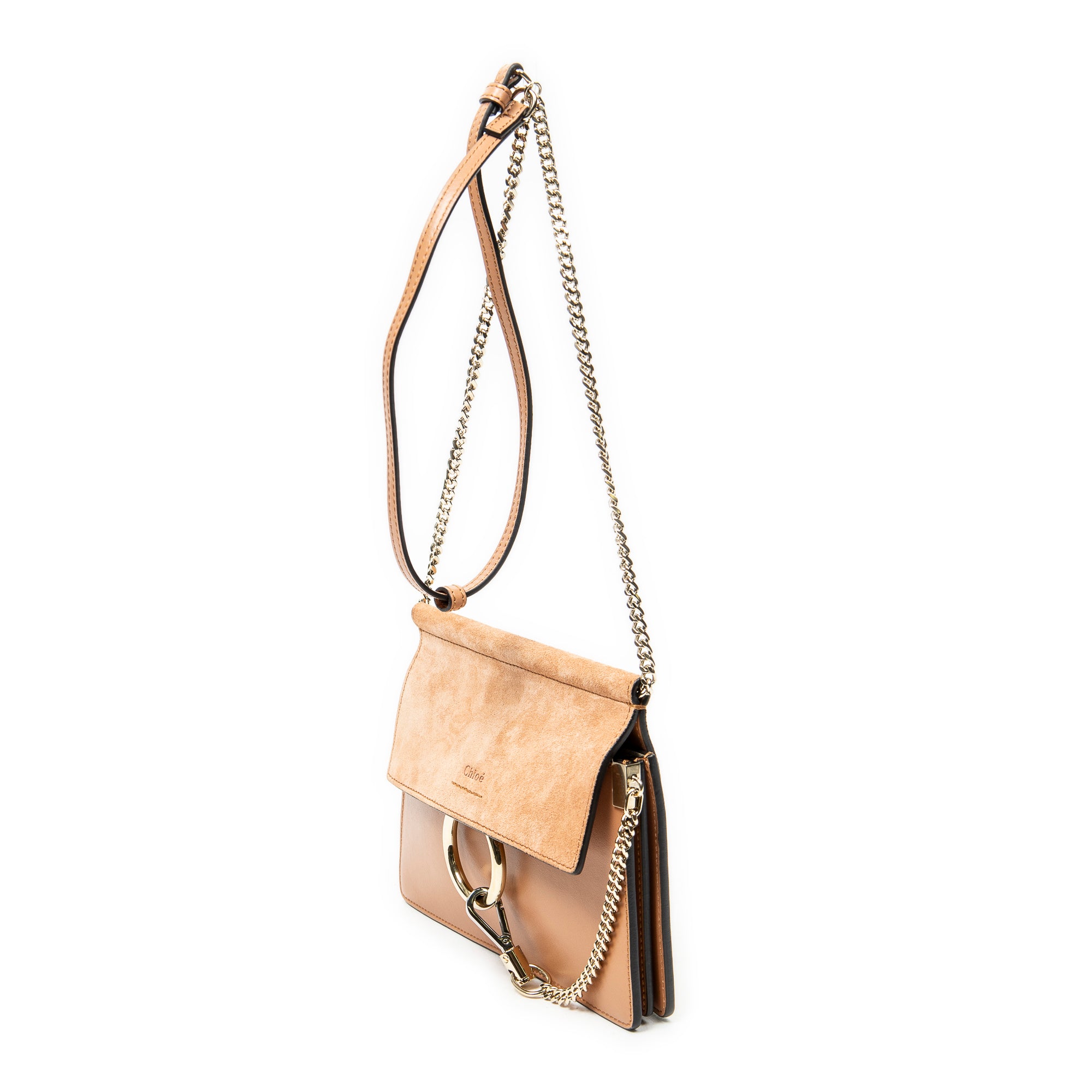 Shoulder Bag Mini Faye Chain Bag Peach Calfskin Leather