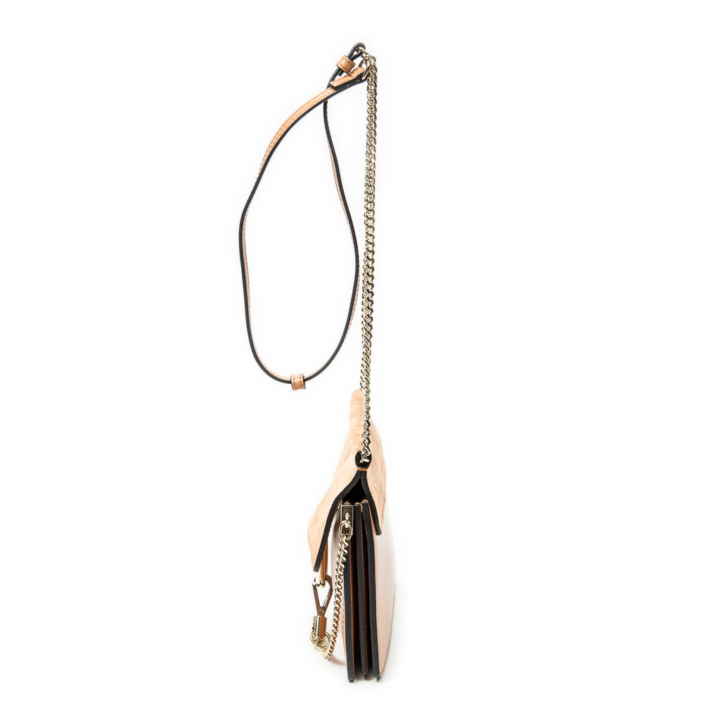 Shoulder Bag Mini Faye Chain Bag Peach Calfskin Leather