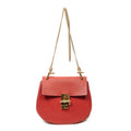 Shoulder Bag Small Drew Red Grained Calfskin Leather