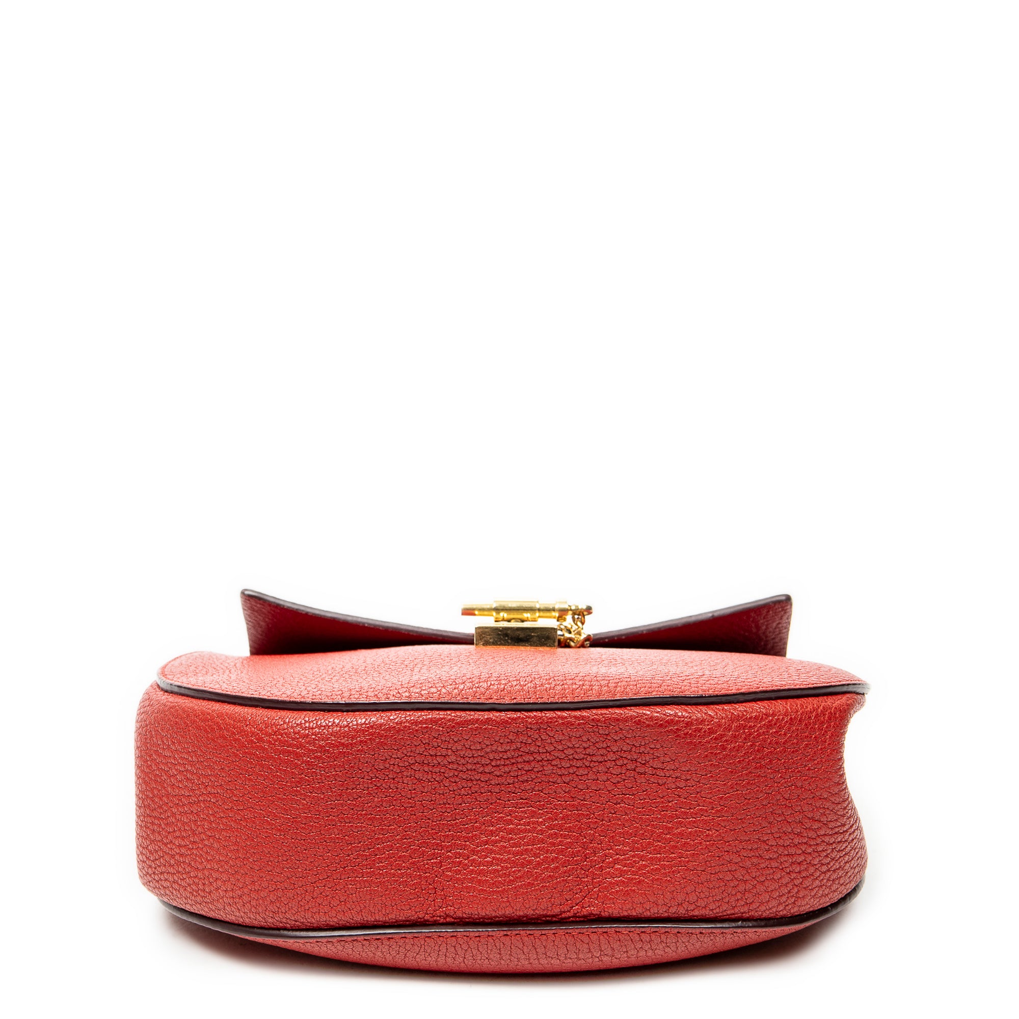 Shoulder Bag Small Drew Red Grained Calfskin Leather