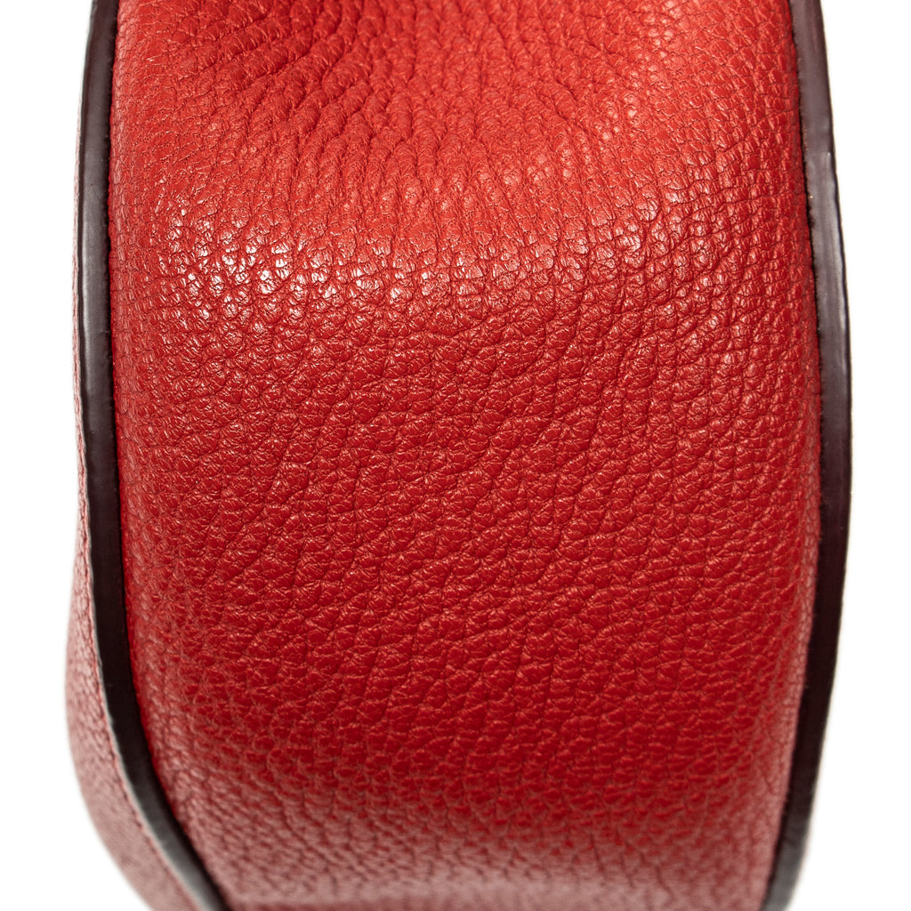 Shoulder Bag Small Drew Red Grained Calfskin Leather