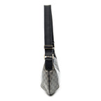 Shoulder Bag Halfmoon Messenger Silver Crystal Coated Canvas