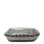 Shoulder Bag Halfmoon Messenger Silver Crystal Coated Canvas