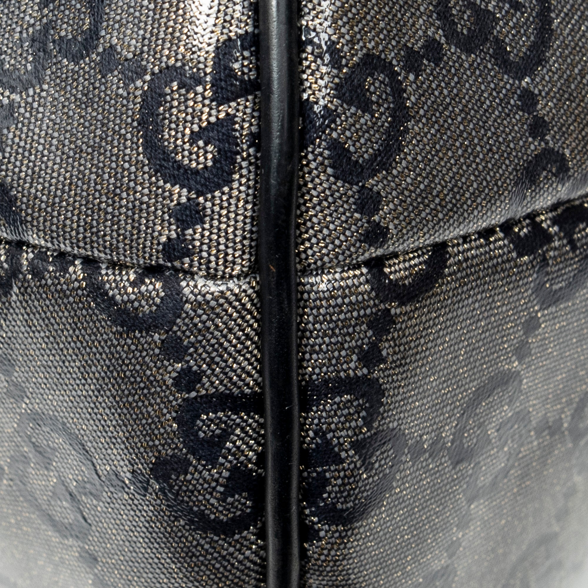 Shoulder Bag Halfmoon Messenger Silver Crystal Coated Canvas