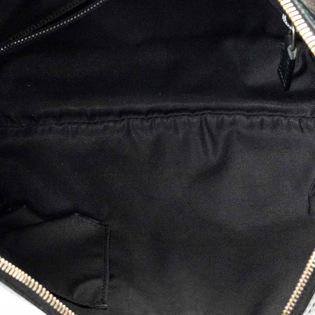 Shoulder Bag Halfmoon Messenger Silver Crystal Coated Canvas