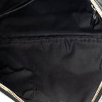 Shoulder Bag Halfmoon Messenger Silver Crystal Coated Canvas