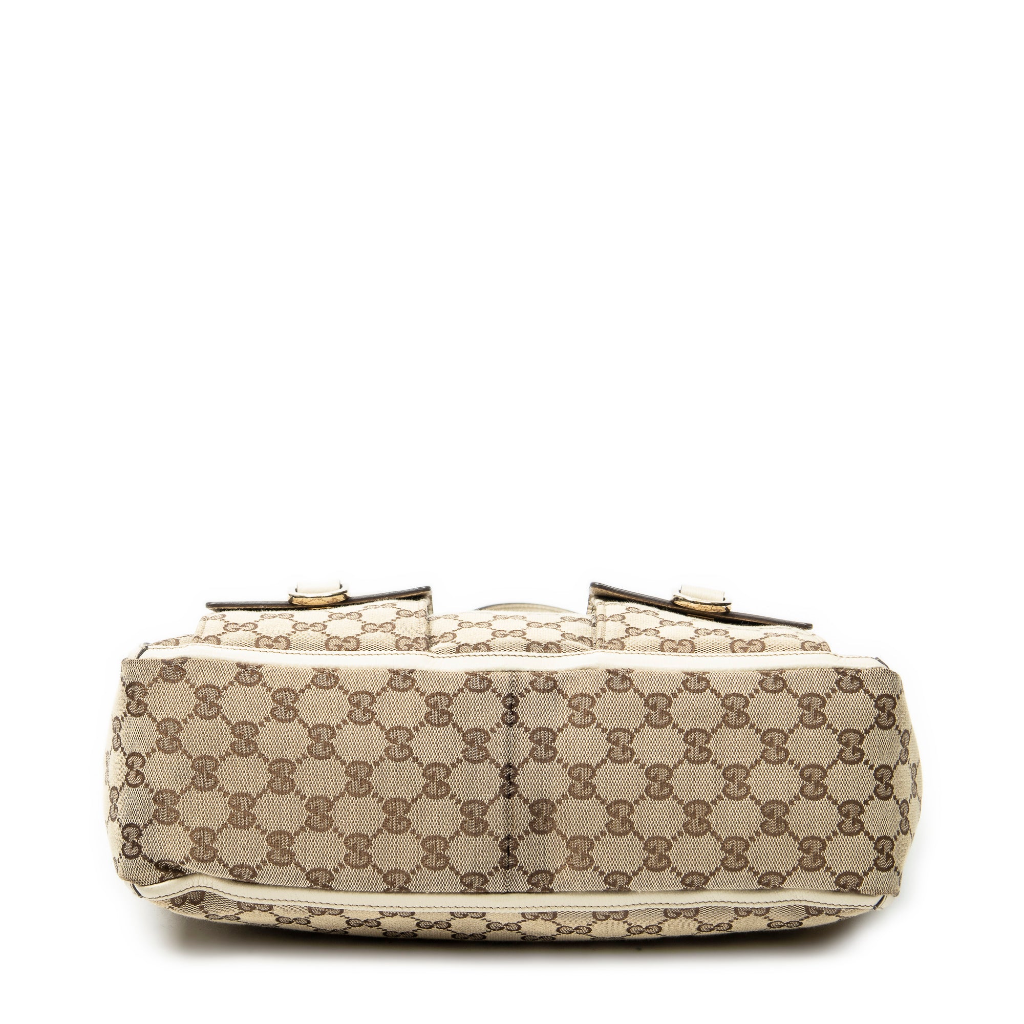 Shoulder Bag Abbey Pocket Tote Ivory Monogrammed Canvas