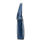 Shoulder Bag Square Slip Pocket Messenger Blue Vitello Phenix Leather