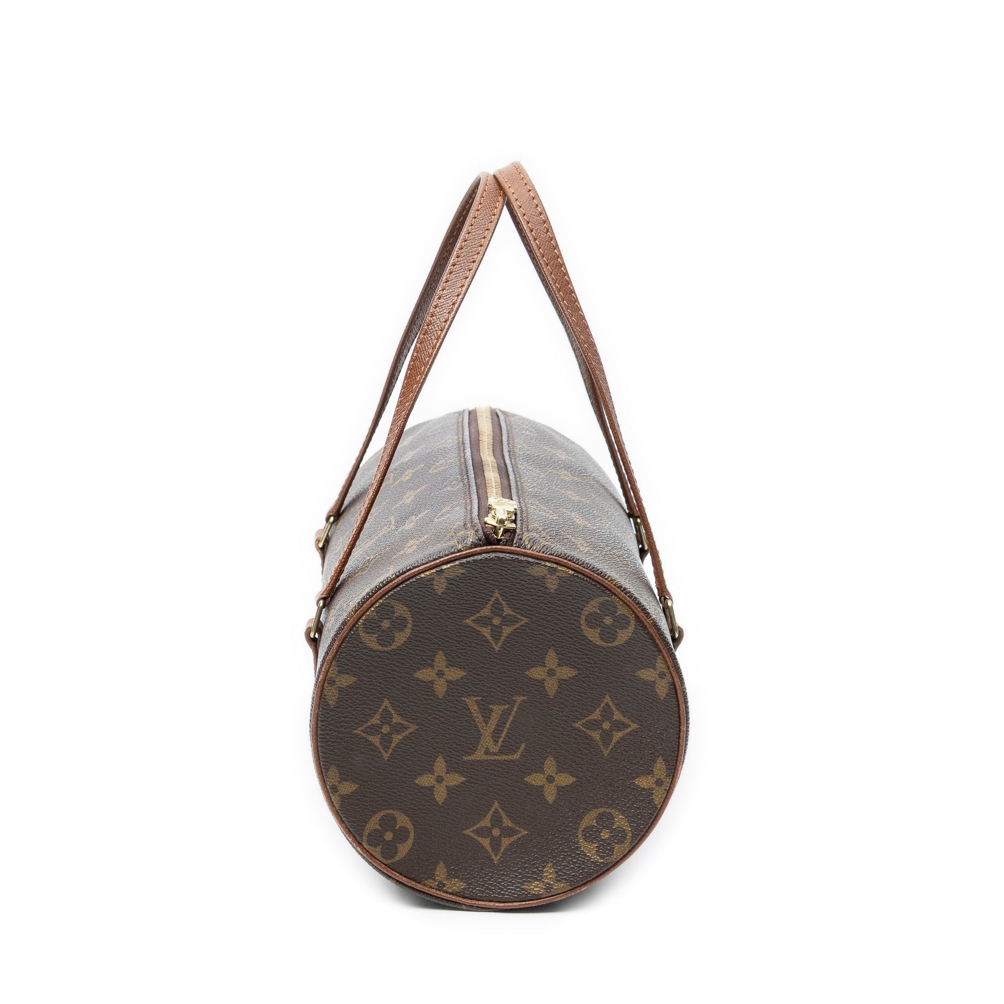 Handbag Papillon 26 Brown Monogram Canvas