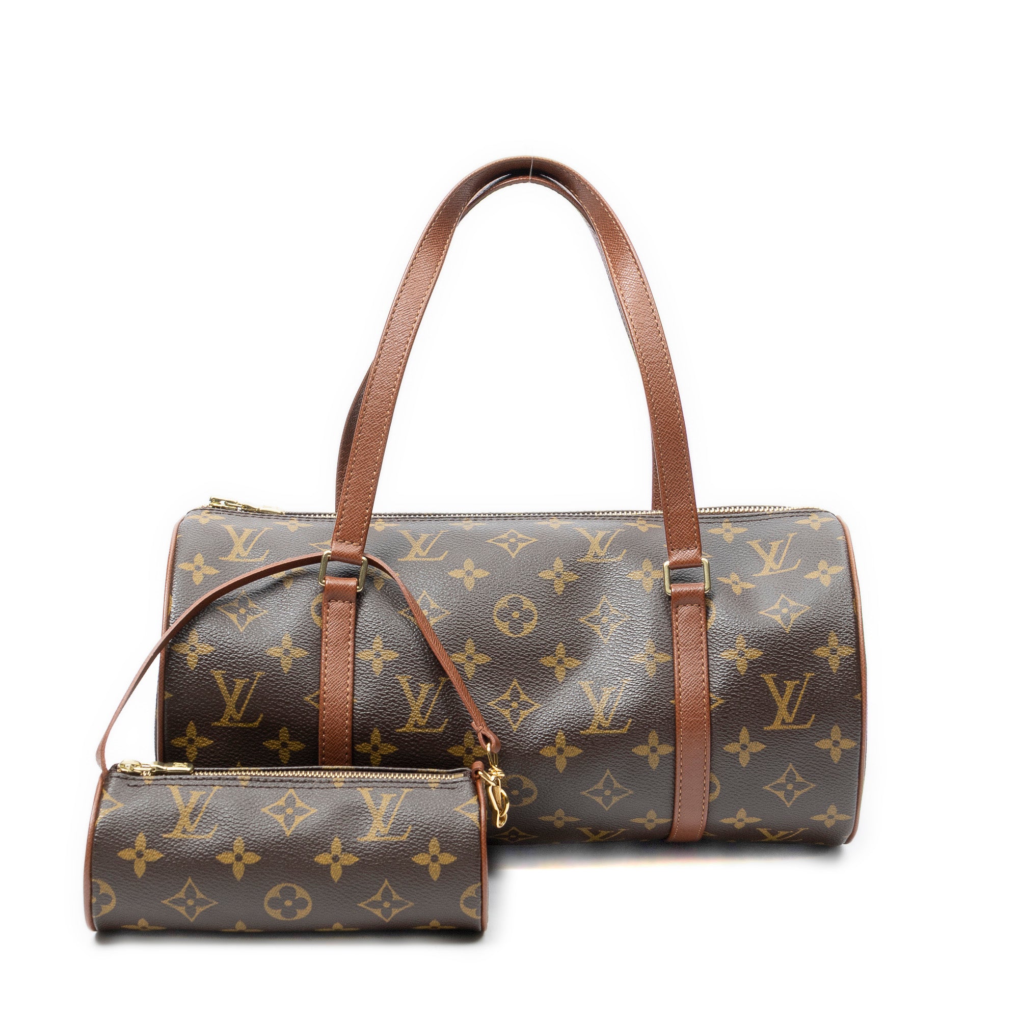 Handbag Papillon 30 Brown Monogram Canvas