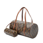 Handbag Papillon 30 Brown Monogram Canvas