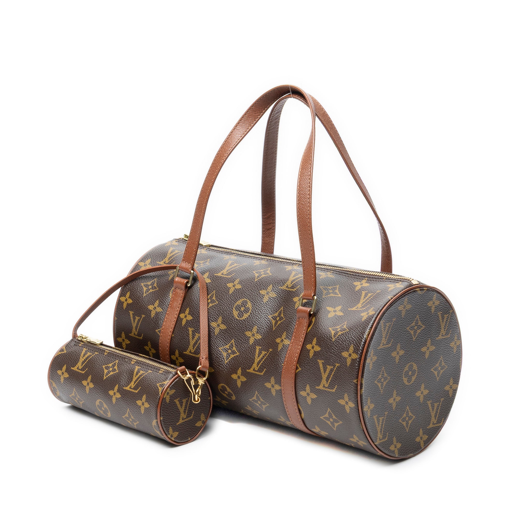 Handbag Papillon 30 Brown Monogram Canvas