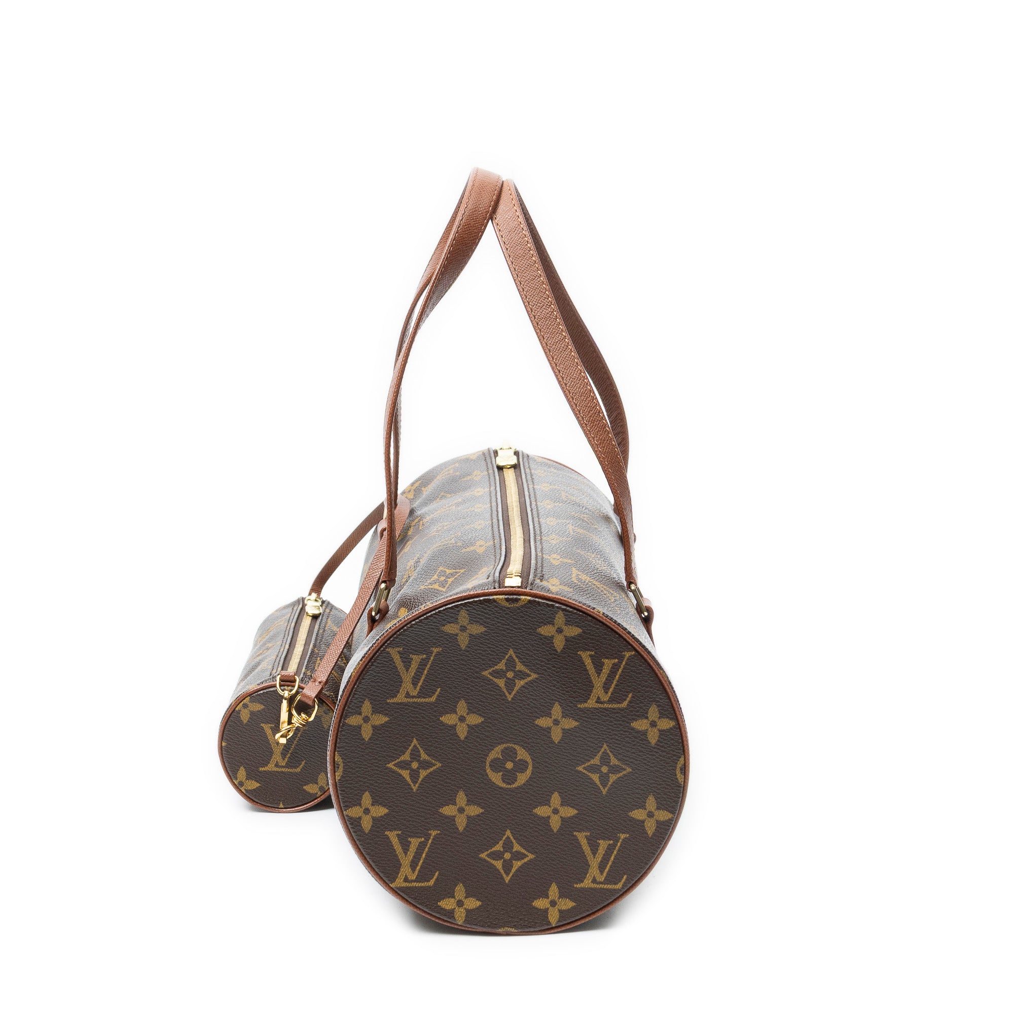 Handbag Papillon 30 Brown Monogram Canvas