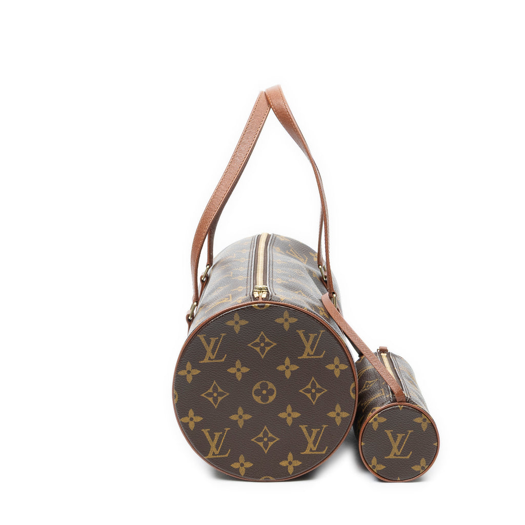 Handbag Papillon 30 Brown Monogram Canvas