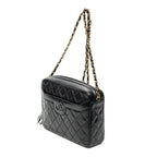 Shoulder Bag CC Tassel Camera Bag Black Quilted Lambskin Leather