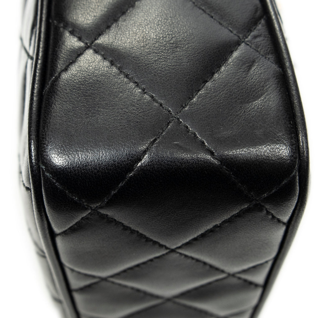 Shoulder Bag CC Tassel Camera Bag Black Quilted Lambskin Leather