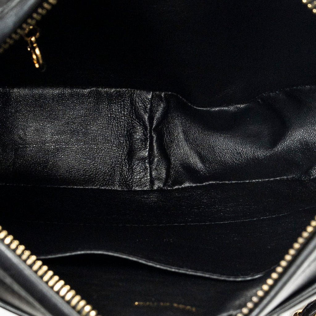 Shoulder Bag CC Tassel Camera Bag Black Quilted Lambskin Leather