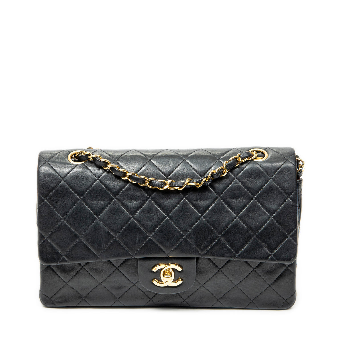 Shoulder Bag Classic Double Flap 26 Black Quilted Lambskin Leather