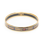 Bracelet Enamel Bangle PM Blue Gold Plated