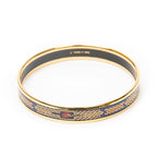 Bracelet Enamel Bangle PM Blue Gold Plated