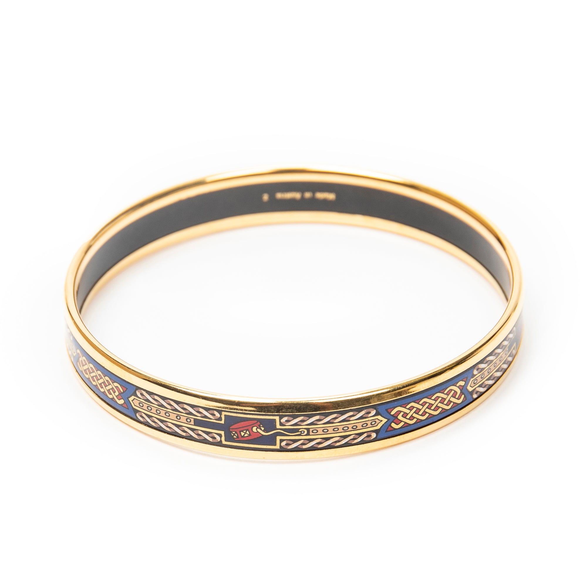 Bracelet Enamel Bangle PM Blue Gold Plated