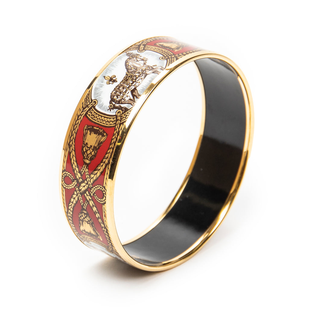 Bracelet Enamel Bangle MM Red Gold Plated