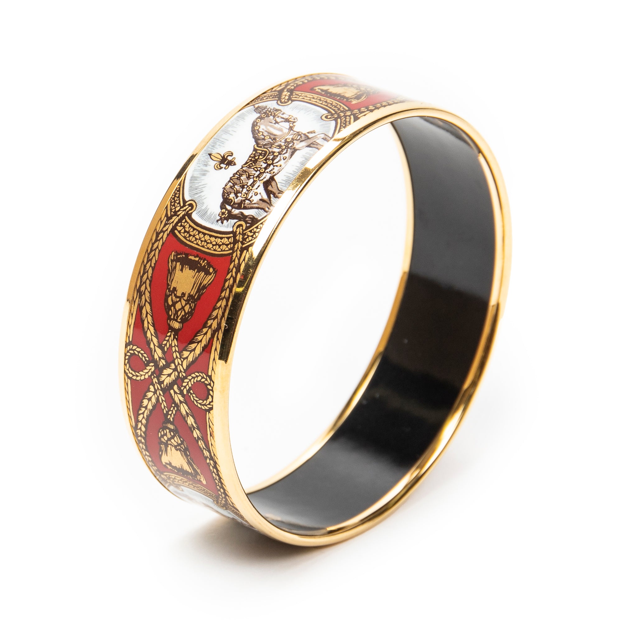 Bracelet Enamel Bangle MM Red Gold Plated