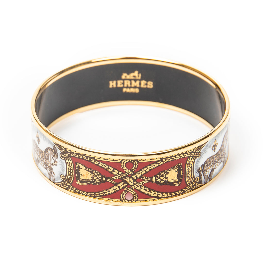 Bracelet Enamel Bangle MM Red Gold Plated