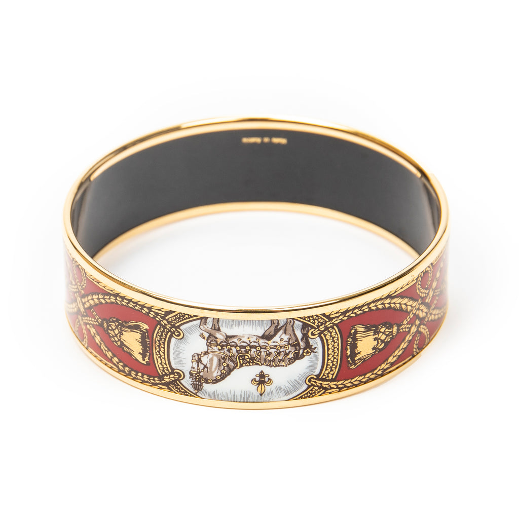 Bracelet Enamel Bangle MM Red Gold Plated