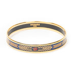 Bracelet Enamel Bangle PM Blue Gold Plated