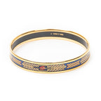 Bracelet Enamel Bangle PM Blue Gold Plated