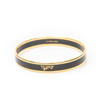 Bracelet Enamel Bangle PM Black Gold Plated