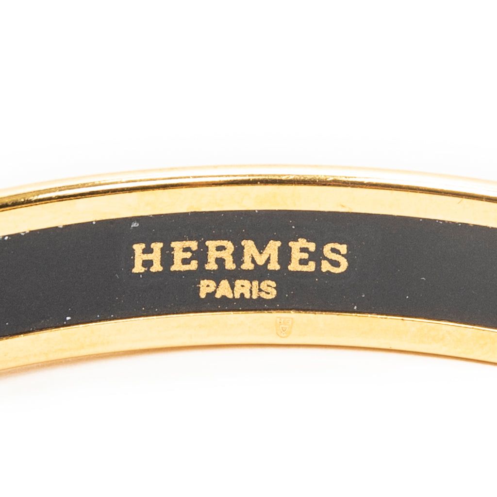 Bracelet Enamel Bangle PM Black Gold Plated