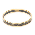 Bracelet Enamel Bangle PM Black Gold Plated
