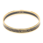 Bracelet Enamel Bangle PM Black Gold Plated