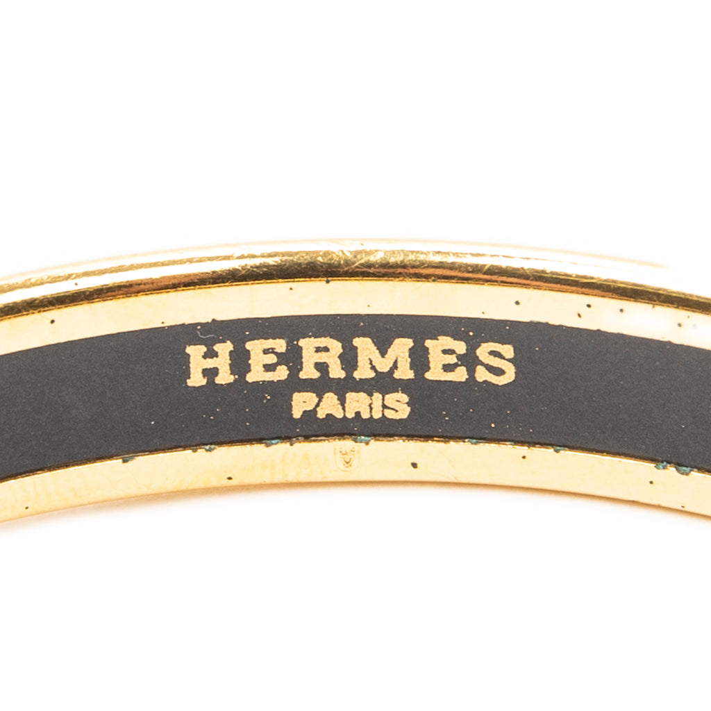 Bracelet Enamel Bangle PM Black Gold Plated