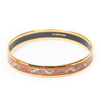 Bracelet Enamel Bangle PM Orange Gold Plated