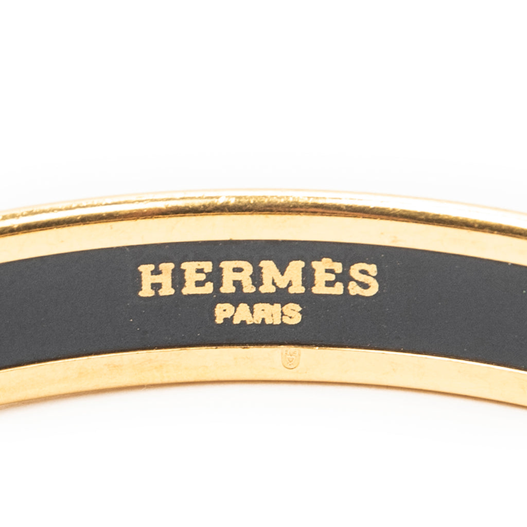 Bracelet Enamel Bangle PM Orange Gold Plated
