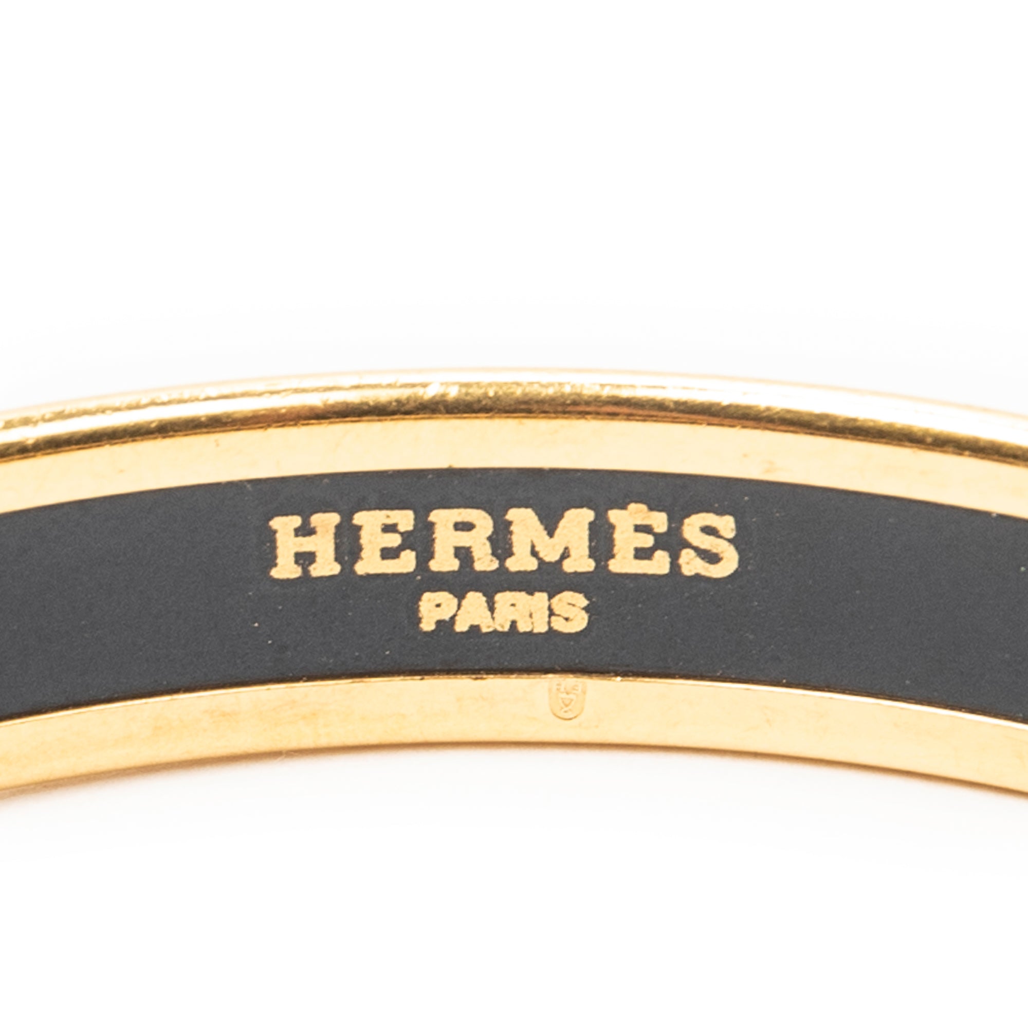 Bracelet Enamel Bangle PM Orange Gold Plated
